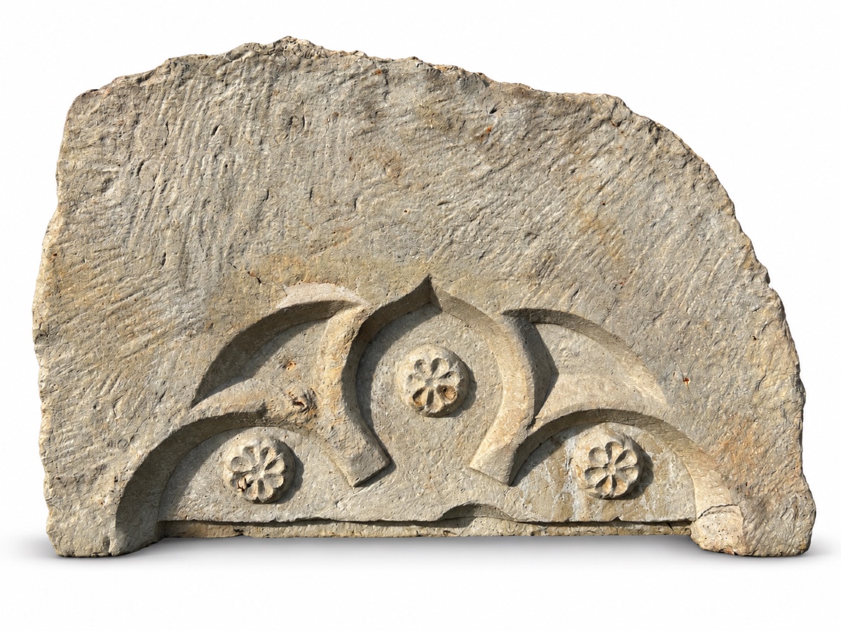 Carved Stone Gothic Lintel – 13th Century