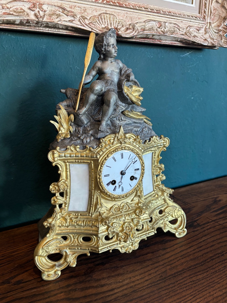 Napoleon III-style Clock With A Cherub Regulator—second Half Of The 19th Century-photo-2