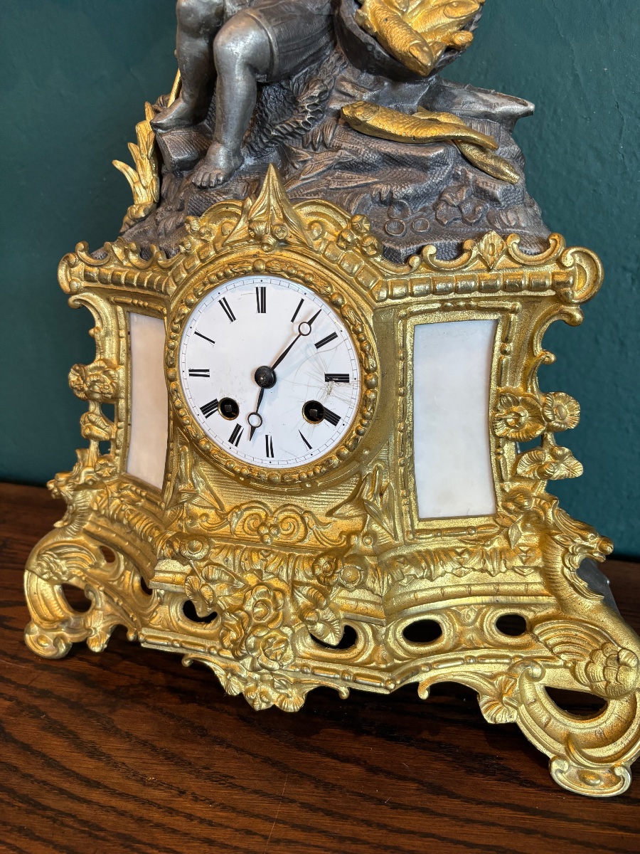 Napoleon III-style Clock With A Cherub Regulator—second Half Of The 19th Century-photo-1