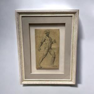 19th Century Academic Drawing – Study Of A Male Nude