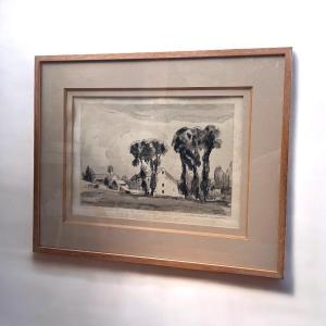 Roger Grillon (1913–2000) – Original Wash Signed And Dated 1944