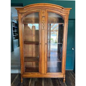 Glass Cabinet In Solid Walnut, Louis XVI Style – Early 20th Century