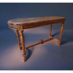 Carved Wooden Piano Bench, Louis XVI Style – Late 19th Century