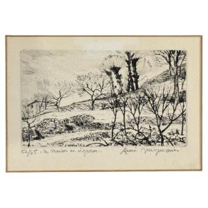 André Jacquemin (1904–1992) – “La Maison du Vigneron”, 1958 – Eau-forte signée et numérotée