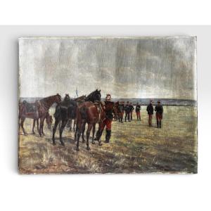 Émile Chepfer (1876-1944) – Préparation à la bataille, huile sur toile. Maréchal LYAUTEY