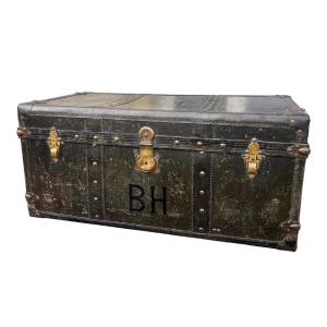 "chemins De Fer De l'Est" Travel Trunk Made Of Coated Canvas – Early 20th Century