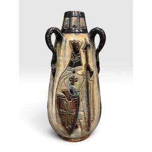 Grand Vase en Grès Émaillé - Roger Guérin (Belgique)