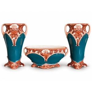 Ceramic Fireplace Trim – Gustave De Bruyn, Circa 1920