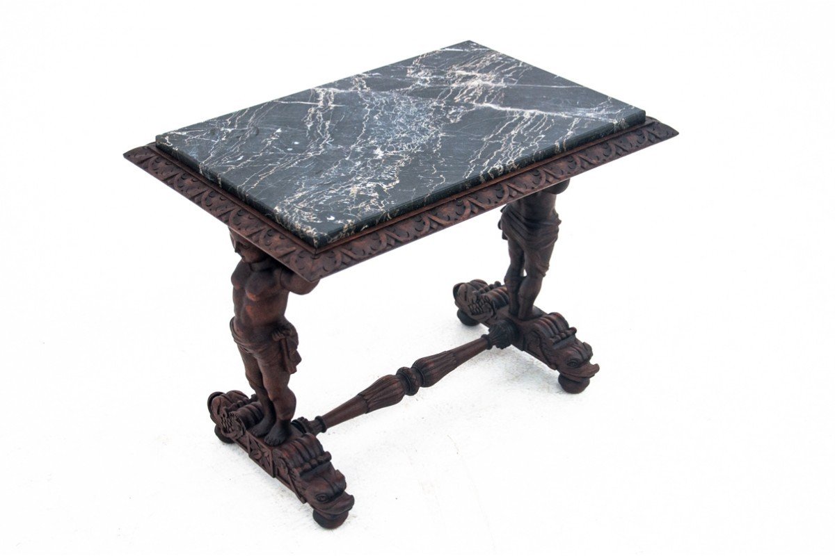 Table Renaissance à Plateau En Marbre, France, Vers 1880.