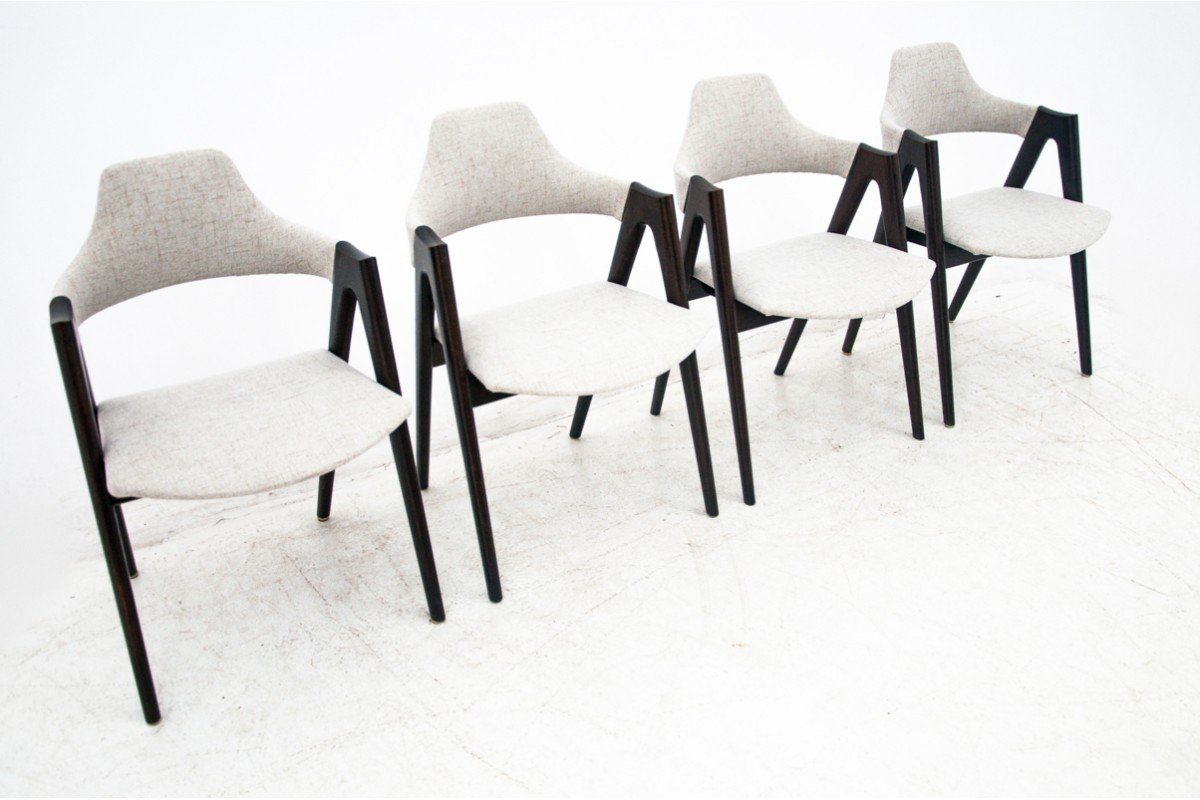 Quatre Chaises De Salle à Manger Compass, Conçues Par Kai Kristiansen, Danemark, 1960-photo-2