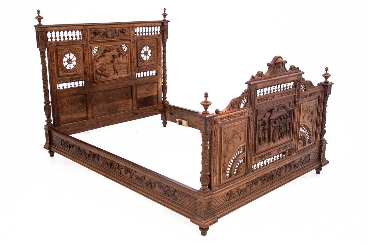 Carved Bed, France, Circa 1880.-photo-2