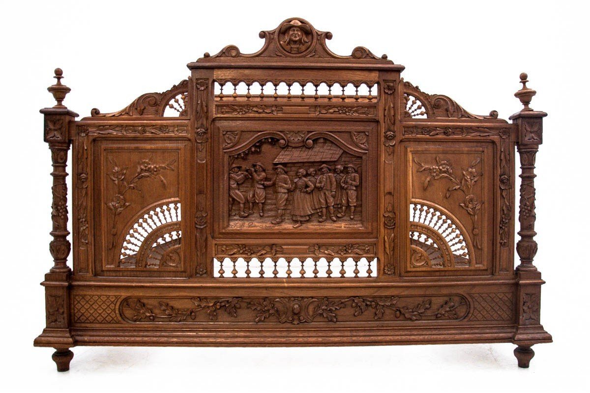 Carved Bed, France, Circa 1880.-photo-3