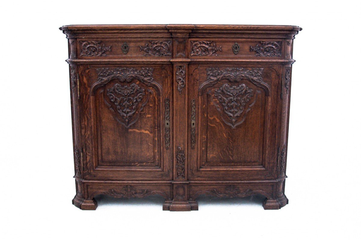 Old Oak Wardrobe, France, Late Nineteenth Century.-photo-6