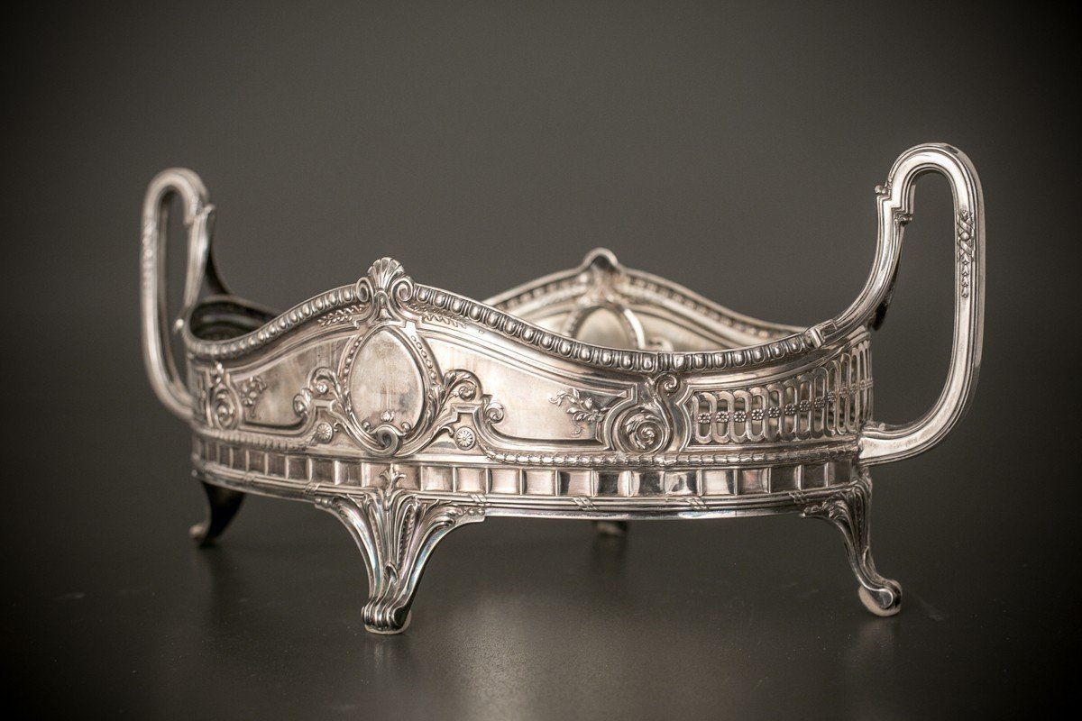 Antique Silver Jacquard, France, Late Nineteenth Century-photo-2