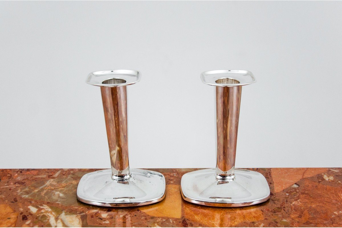 Empire Silver Candlesticks, Northern Europe.