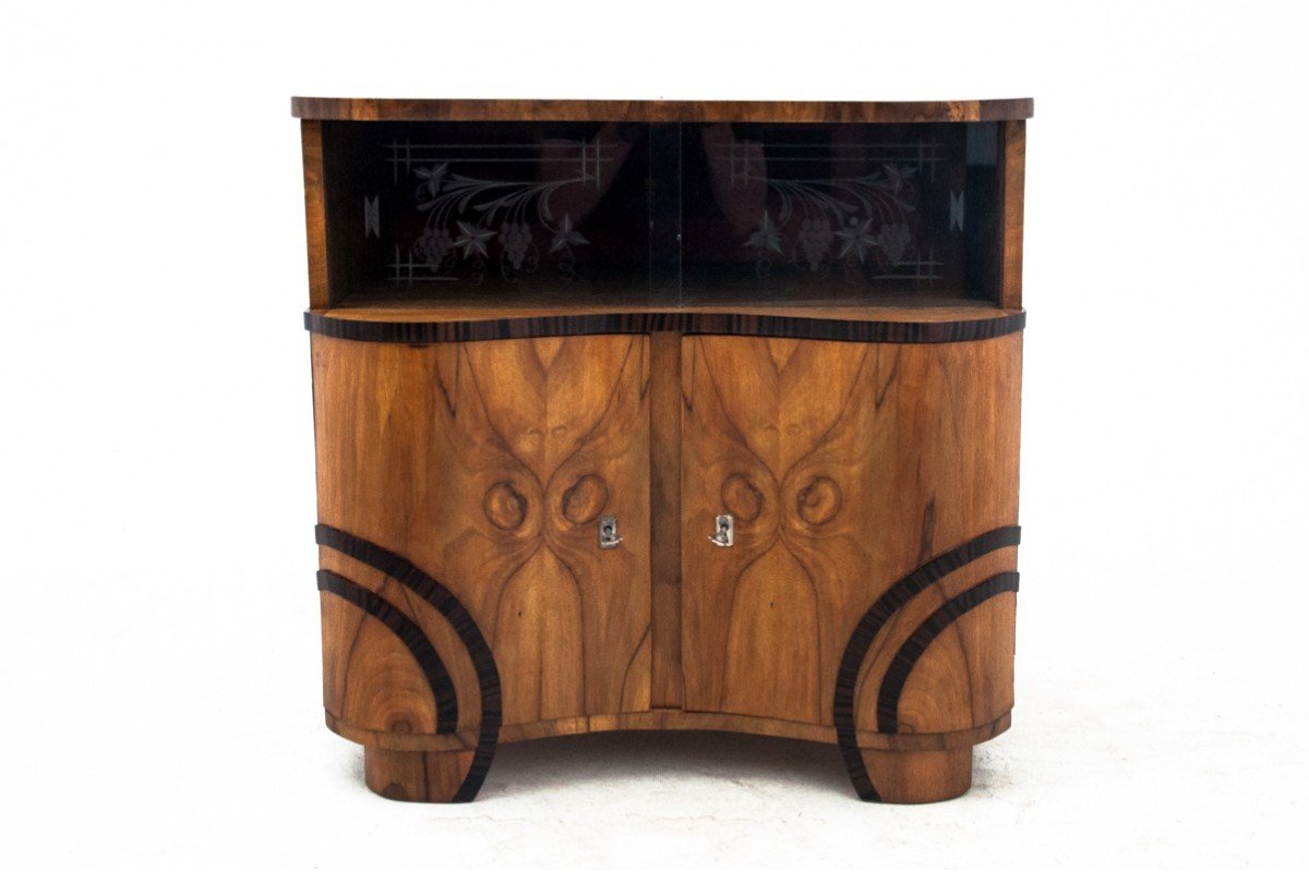Commode Art Déco En Verre, Pologne, Années 1950. Après Rénovation.-photo-2