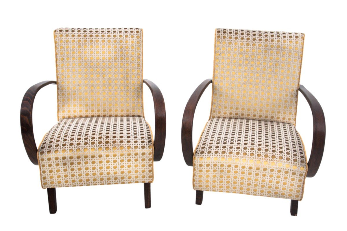 Pair Of Art Deco Armchairs From The 1930s. Armchairs Designed By J. Halabala.