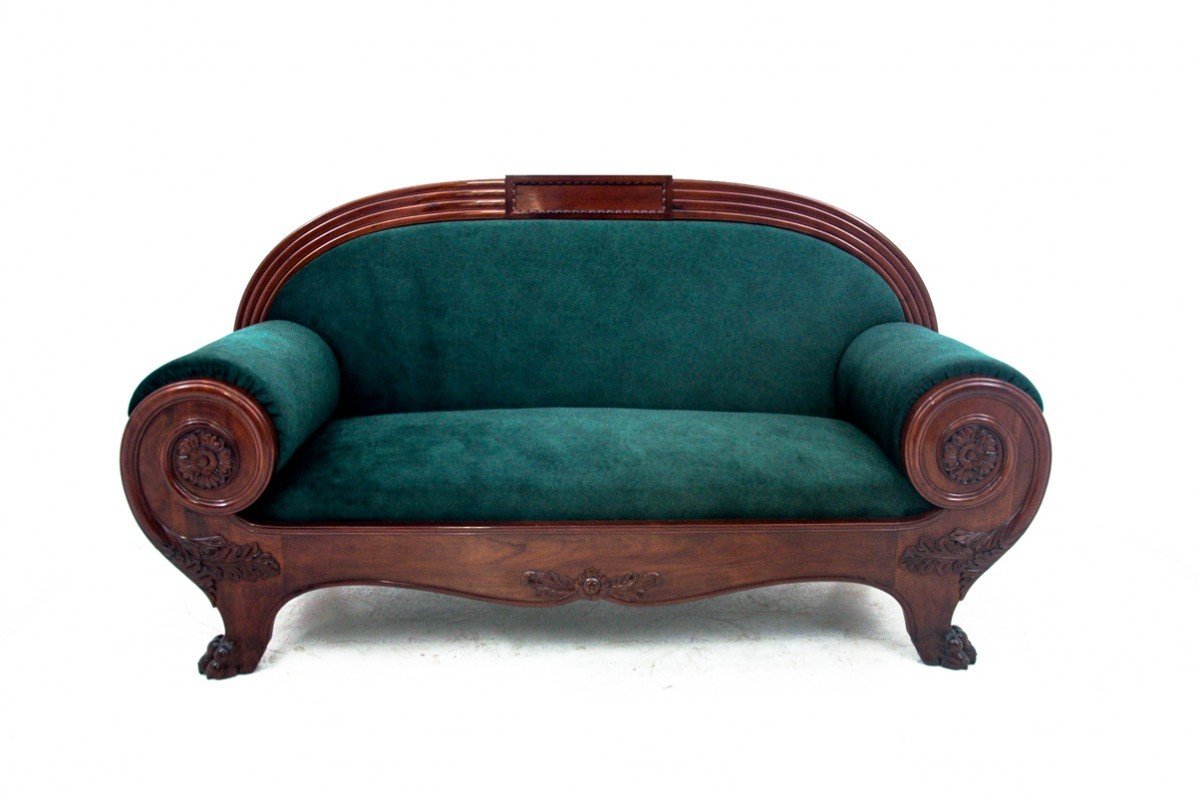 Old Mahogany Sofa From Northern Europe, Circa 1880.