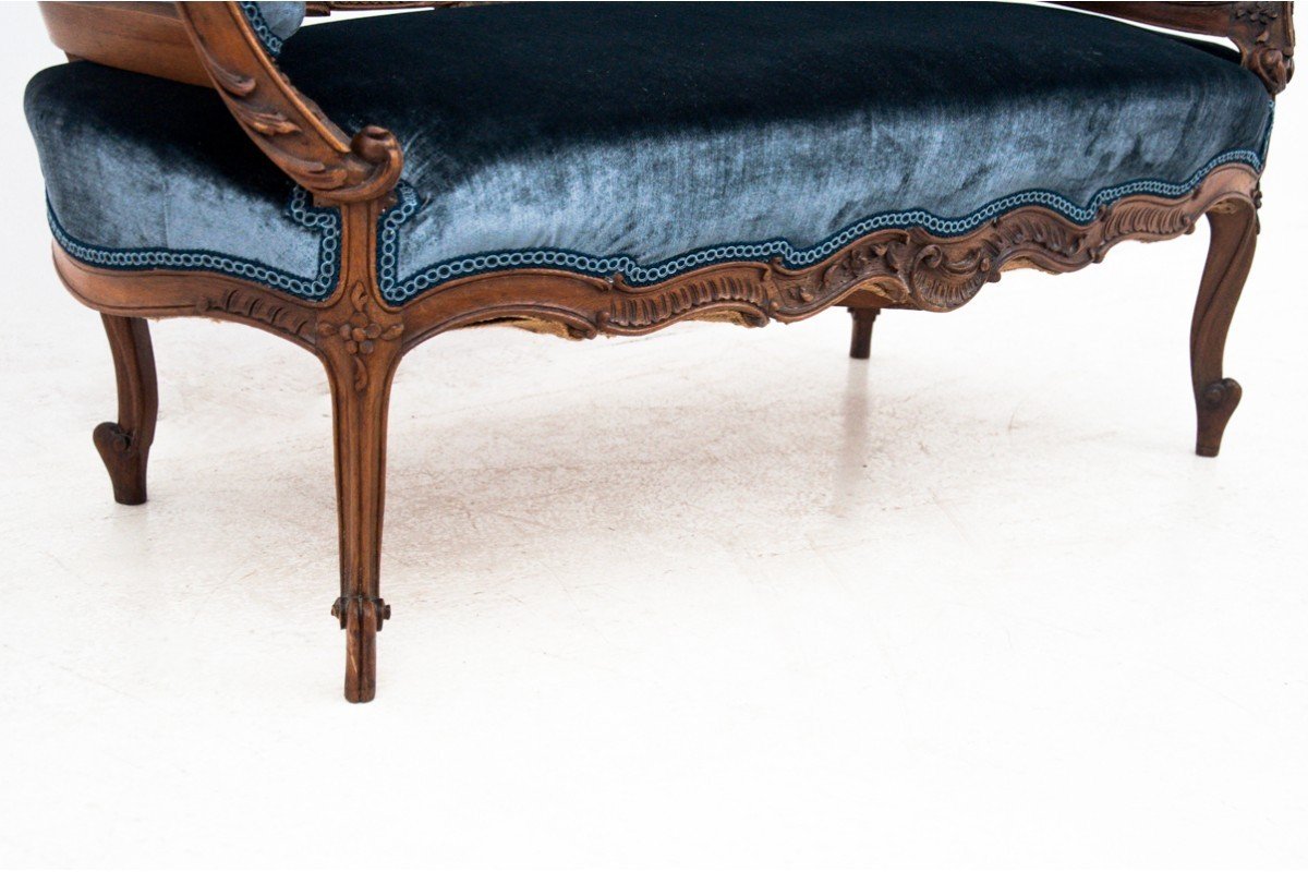 Old Sofa, France, Late Nineteenth Century. After Renovation.-photo-3