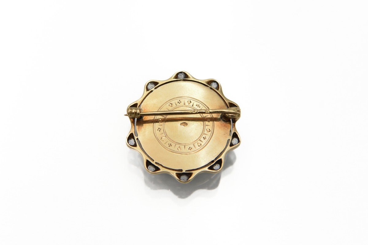 Broche En Or Avec Diamants, Quartz Et Motif De Fleurs Sauvages, Autriche-hongrie, 1872-1922.-photo-1