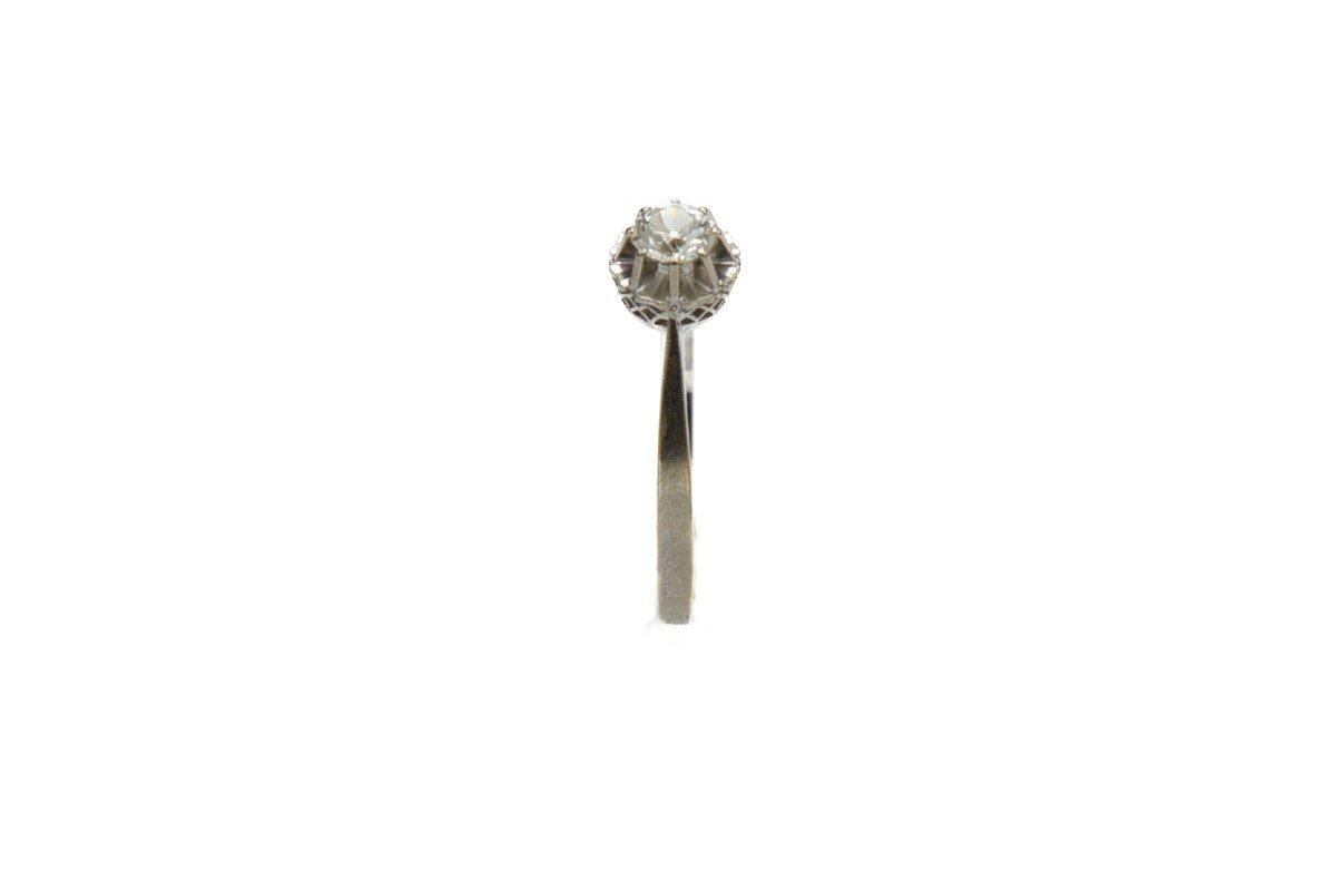 Old French Ring In White Gold With A 0.40 Ct Diamond-photo-4