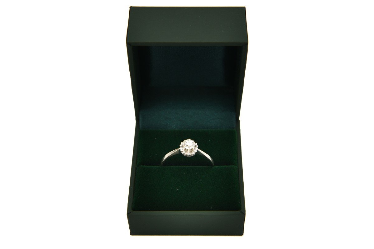 Old French Ring In White Gold With A 0.40 Ct Diamond-photo-1