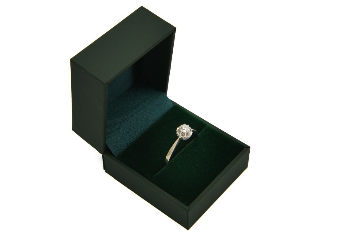 Old French Ring In White Gold With A 0.40 Ct Diamond-photo-2