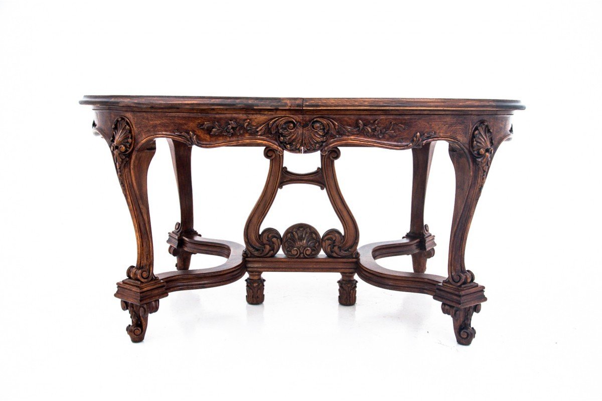 Antique Table From The End Of The 19th Century, Western Europe. After Renovation.-photo-2
