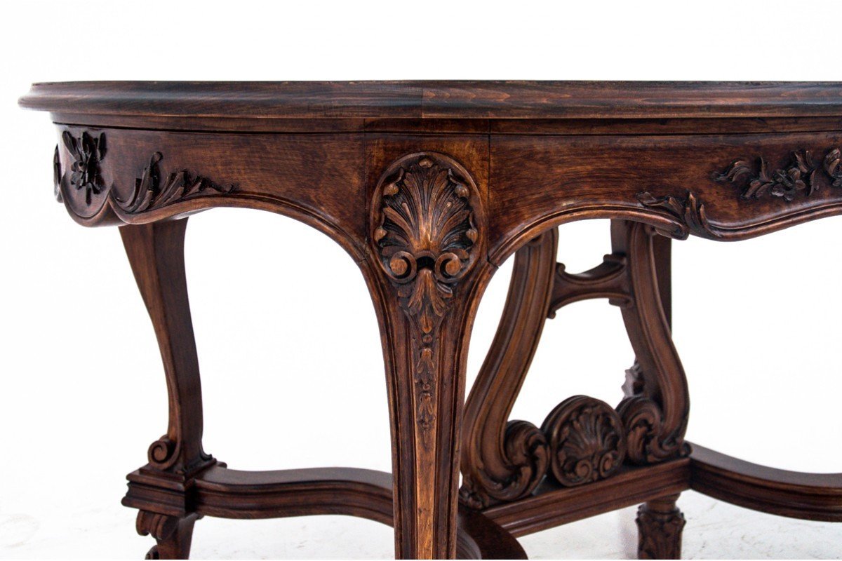Antique Table From The End Of The 19th Century, Western Europe. After Renovation.-photo-2