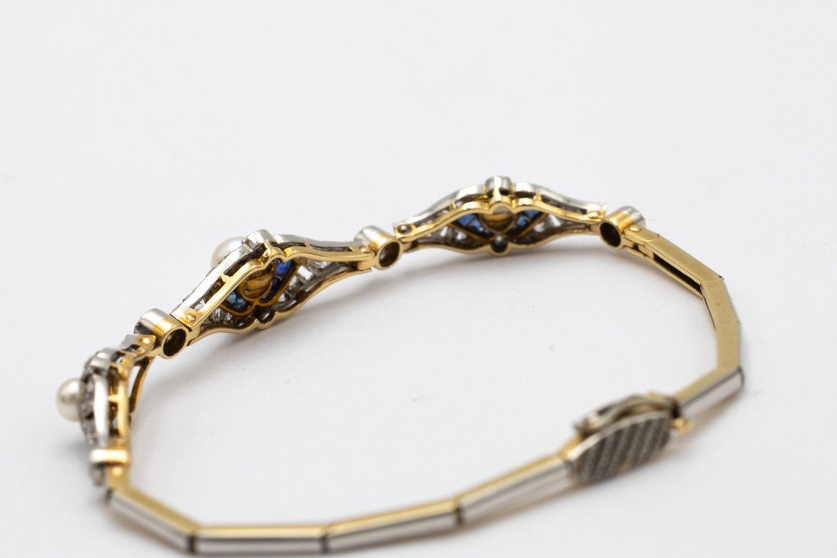Art Deco Bracelet With Diamonds And Sapphires, 1920s/1930s. 20th Century.-photo-6