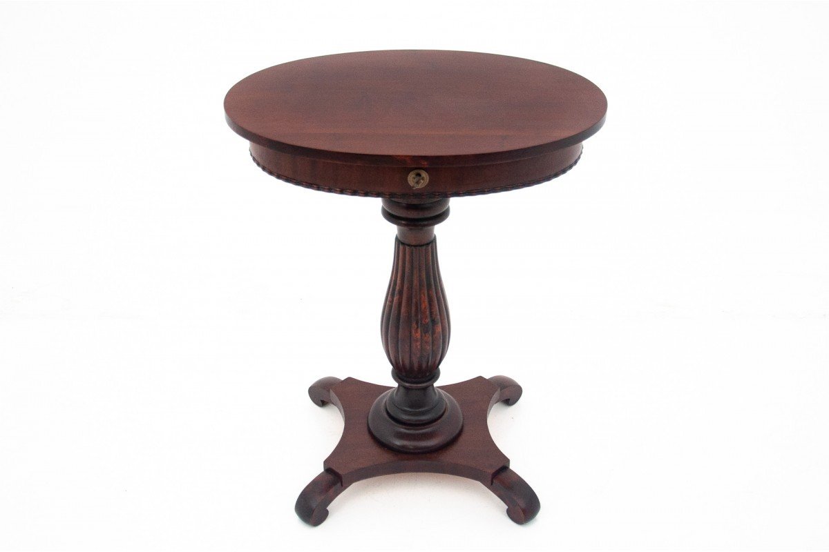 Table à Fil Antique, Europe Du Nord, Vers 1860. Après Rénovation.-photo-2