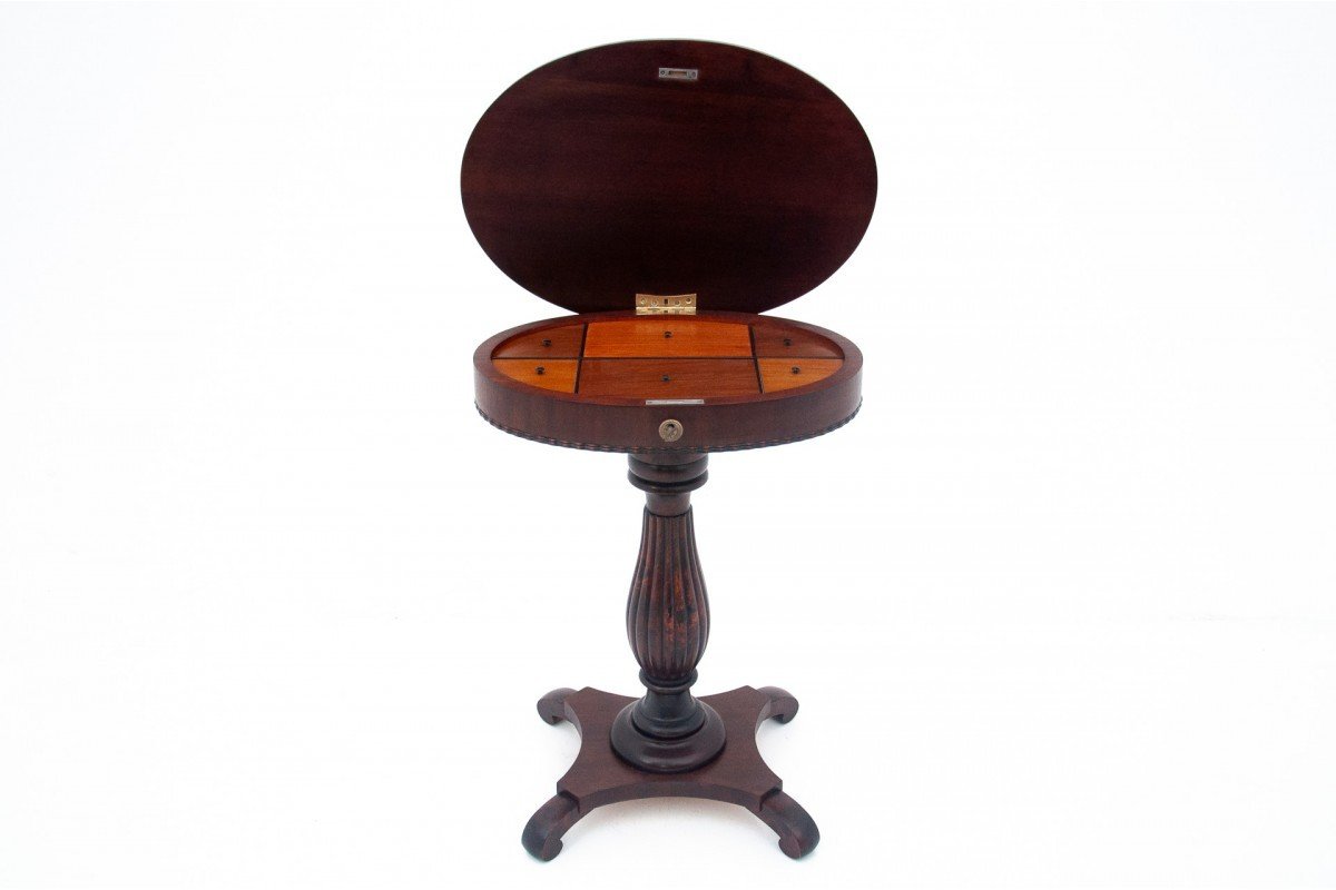 Table à Fil Antique, Europe Du Nord, Vers 1860. Après Rénovation.-photo-3