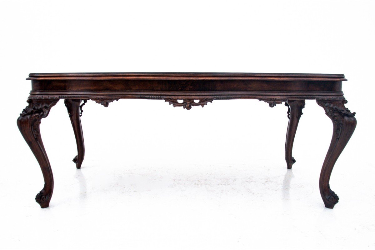 Richly Carved Table, Southern Europe, First Half Of The 20th Century. After Renovation.-photo-2