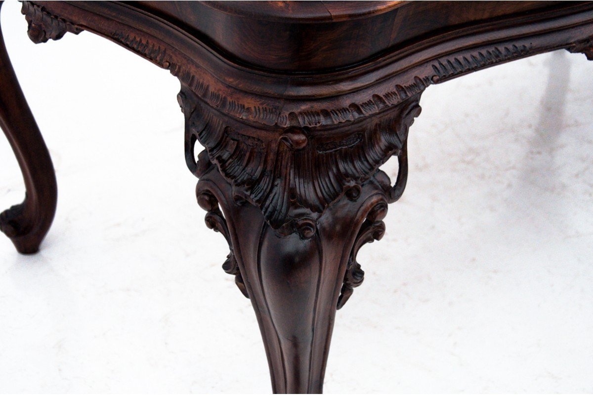 Richly Carved Table, Southern Europe, First Half Of The 20th Century. After Renovation.-photo-3