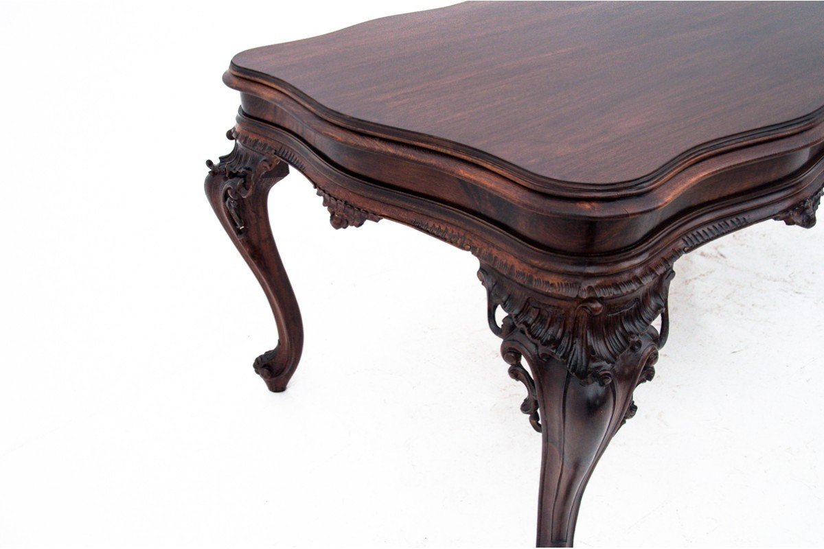 Richly Carved Table, Southern Europe, First Half Of The 20th Century. After Renovation.-photo-5