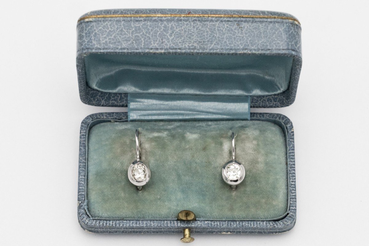 Boucles d'Oreilles En Diamant Taille Ancienne, Env. 1,20 Ct, Scandinavie, 1920s-photo-4
