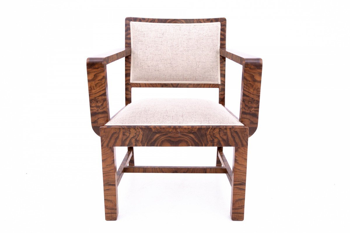Fauteuil Art Déco, Pologne, Années 1940. Après Rénovation.-photo-3