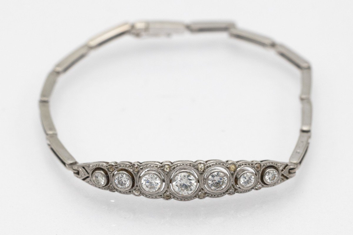 Old Art Deco Bracelet With Diamonds, 1930s.-photo-2