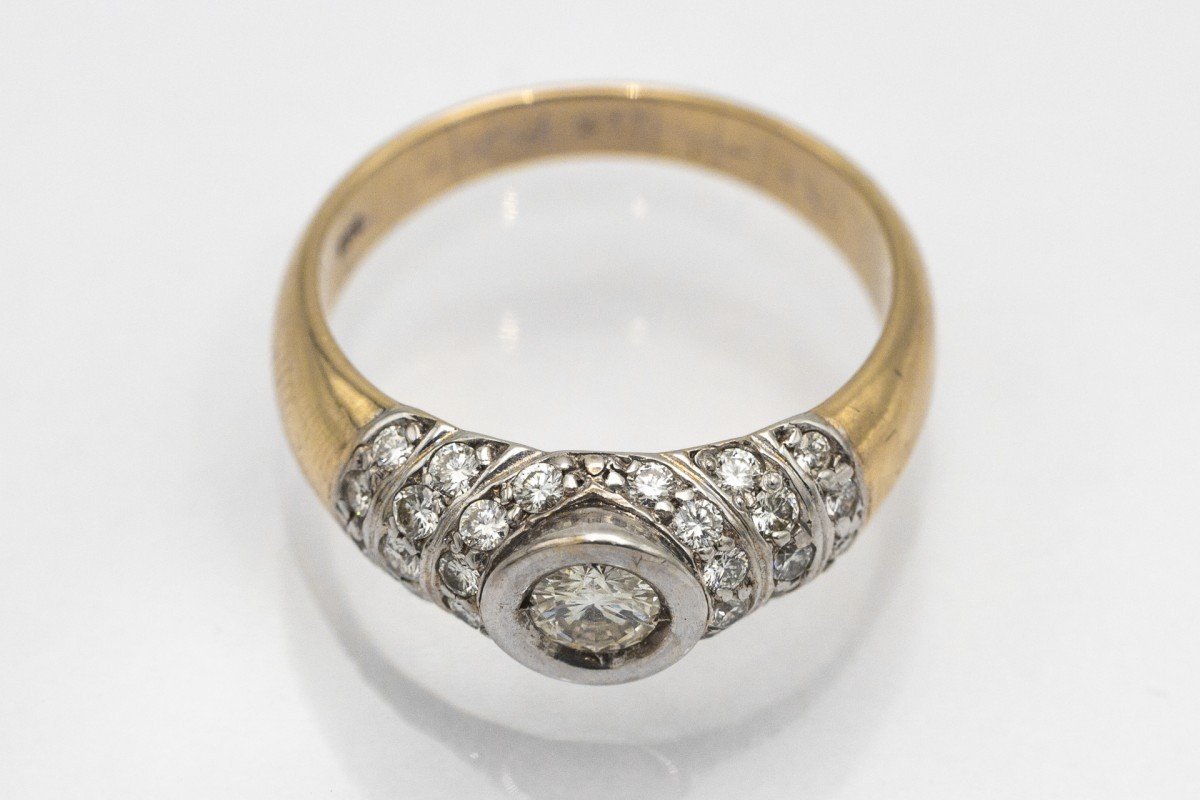 Bague Vintage En Or Avec Diamants.-photo-3