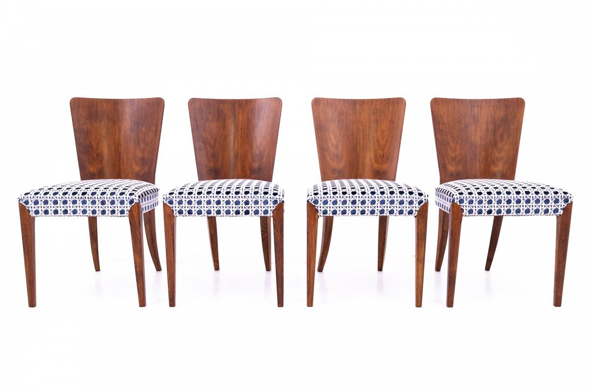 A Set Of Chairs Designed By J. Halabala, Czechoslovakia, 1930s. After Renovation.
