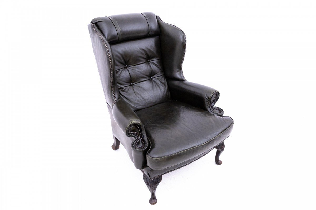 Chesterfield Armchair From The 1950s, Western Europe.-photo-3