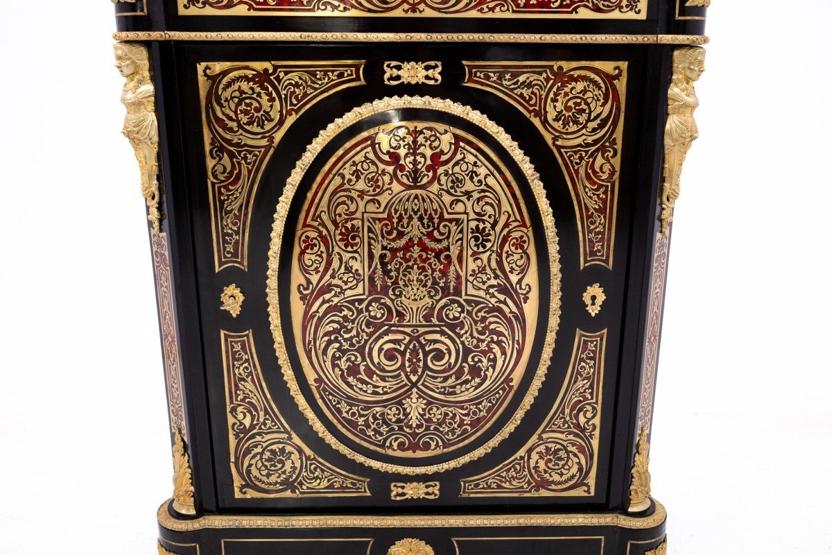 Commode Boulle Ancienne Du Milieu Du 19ème Siècle, France.-photo-3