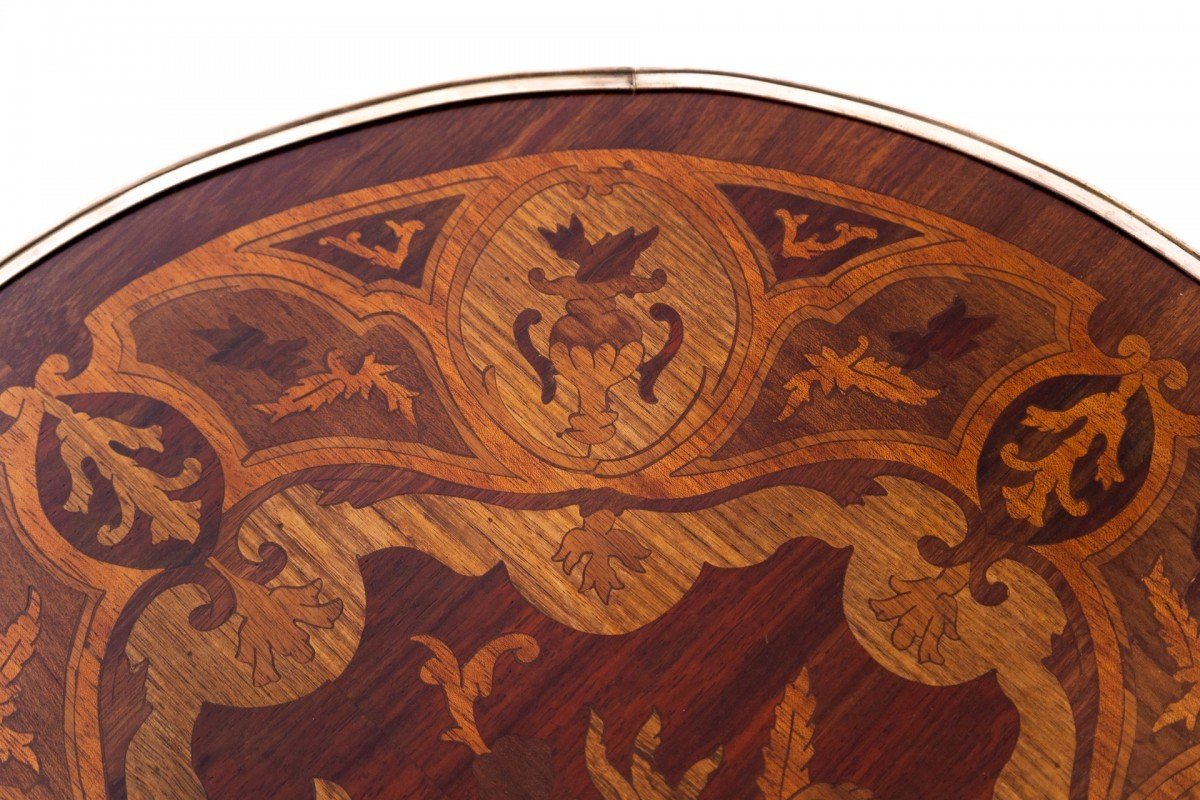 Table Marquetée, France, Début Du XXe Siècle.-photo-1