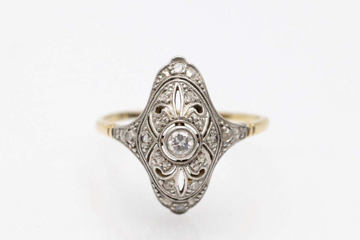 Bague Art Déco en or avec diamants, Europe occidentale, vers les années 1930.-photo-1