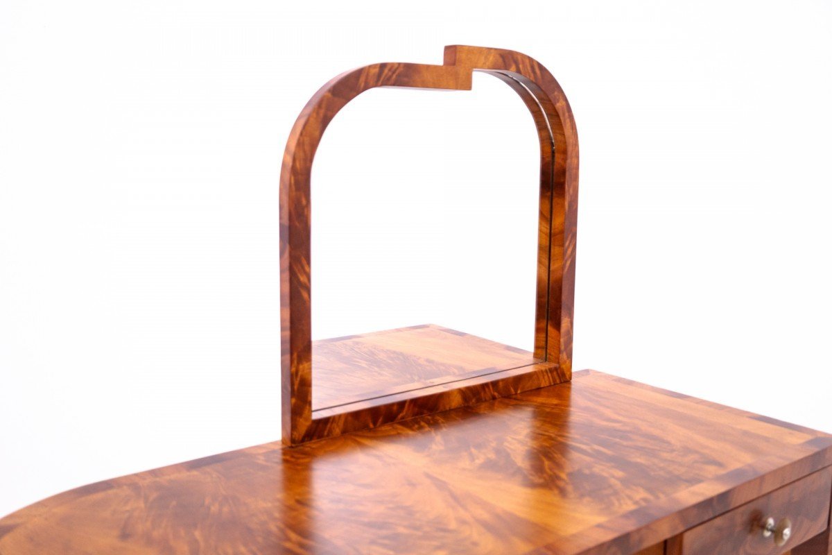 Art Deco Dressing Table And Chair, Poland, Ca. 1950.-photo-1