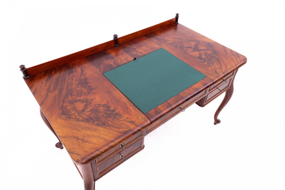 Bureau En Acajou, Europe Du Nord, Vers 1870.-photo-2