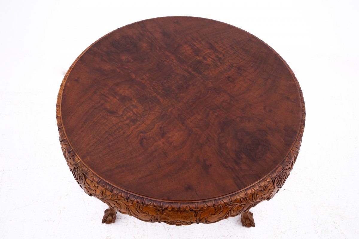 Table Antique Sculptée, Europe Occidentale, Vers 1910.-photo-4