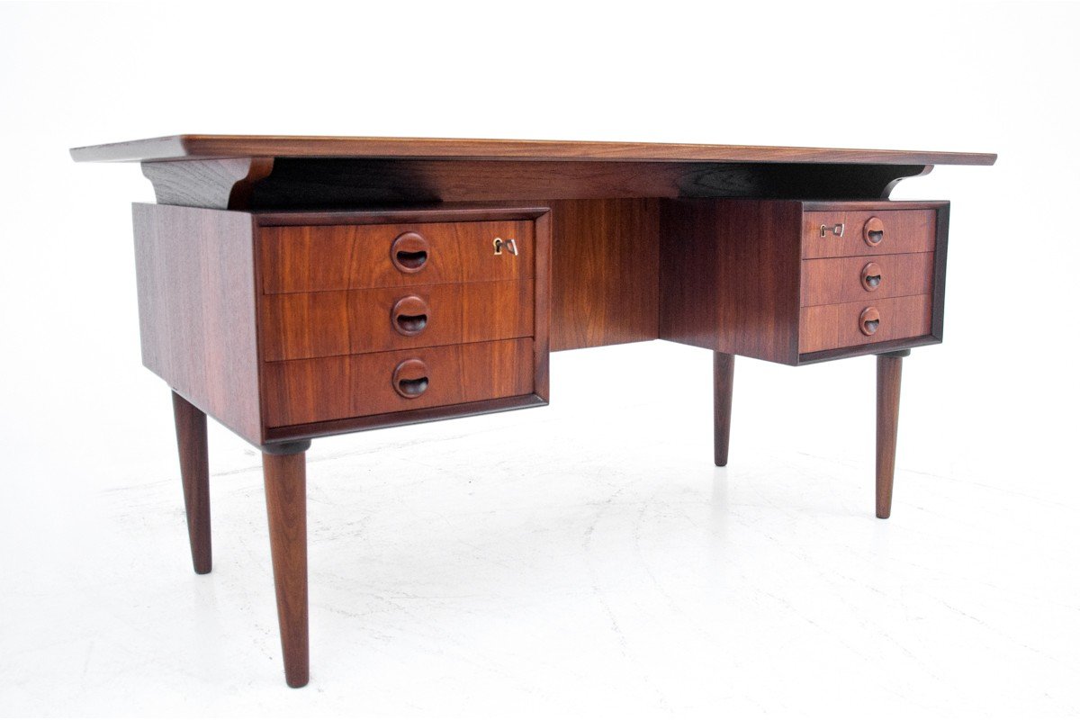 Teak Desk, Denmark, 1960s-photo-3