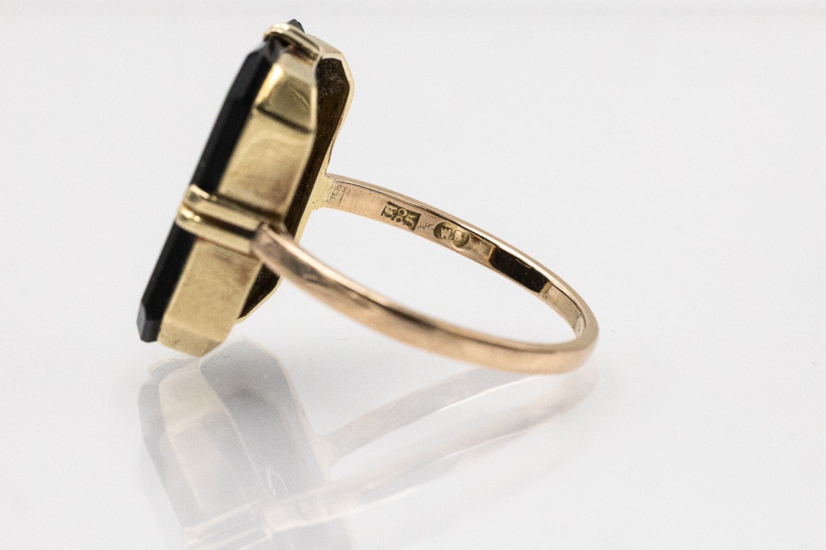Art Deco Onyx And Diamond Ring, Austria, 1920s.-photo-2