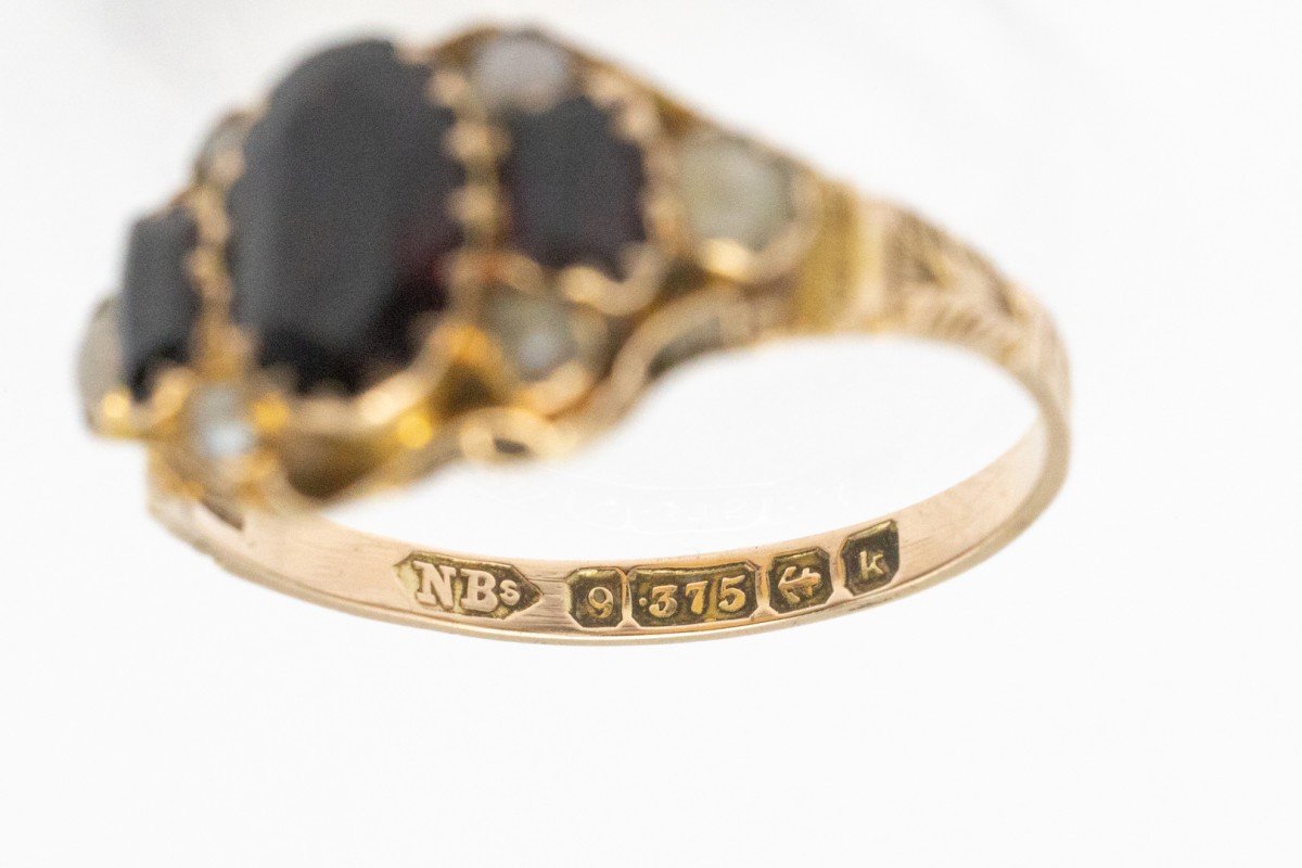 Bague ancienne avec zircons et perles naturelles, Grande-Bretagne, 1909.-photo-3